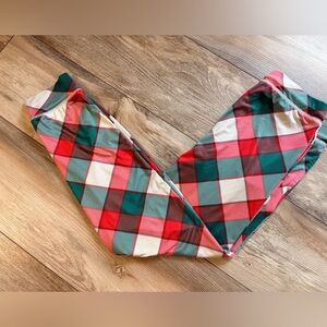 Born Primitive Kids Plaid Sweatpants in Red, Green, and White